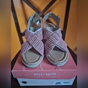 Easy Spirit Women's Ariane Espadrille Pomegranate Wedge Sandals Size 10 NIB